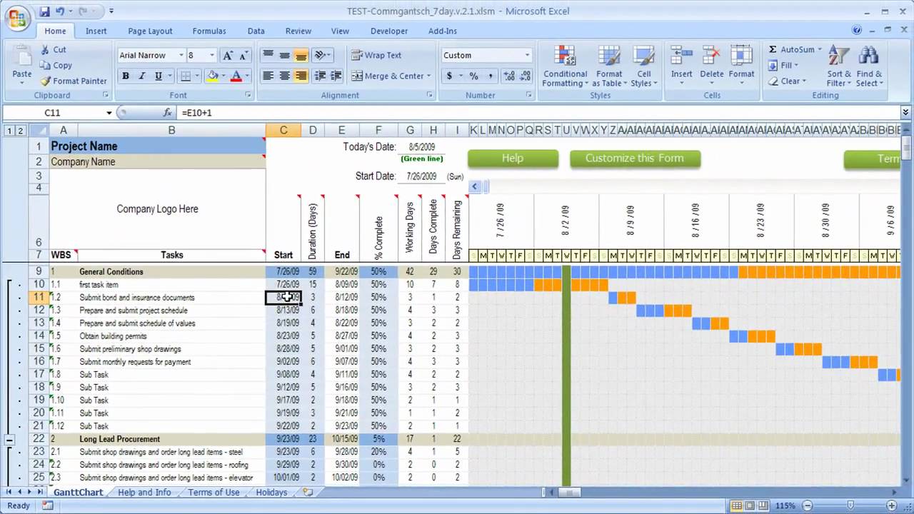 Detail Office Gantt Chart Template Nomer 25