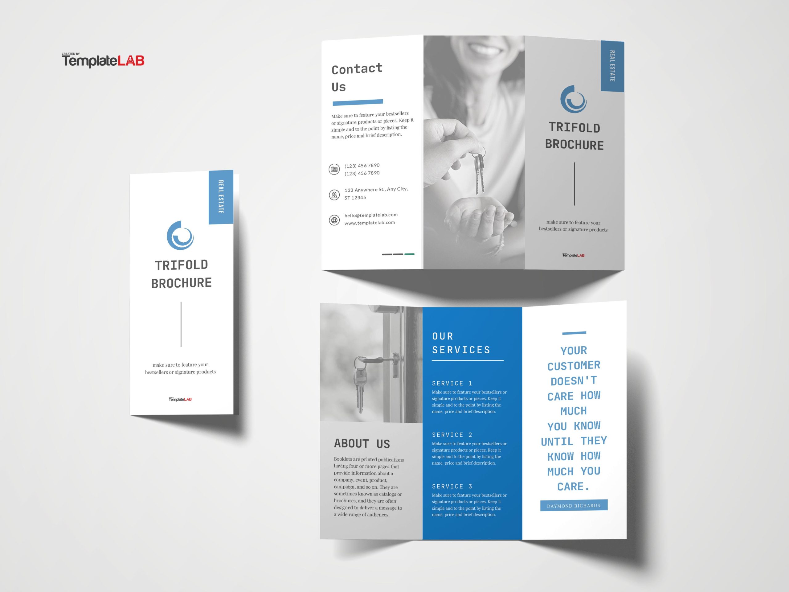 Detail One Fold Brochure Template Nomer 41