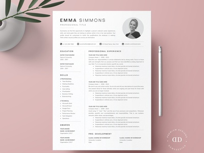 Detail One Page Cv Template Free Download Nomer 15