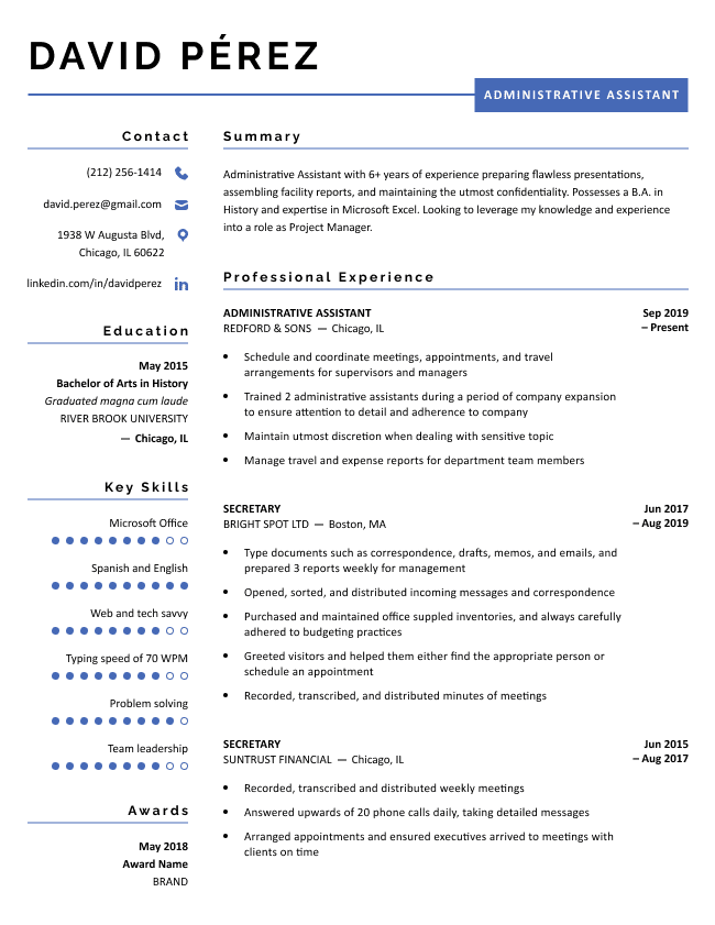 Detail One Page Cv Template Free Download Nomer 30