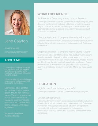 Detail One Page Cv Template Free Download Nomer 42