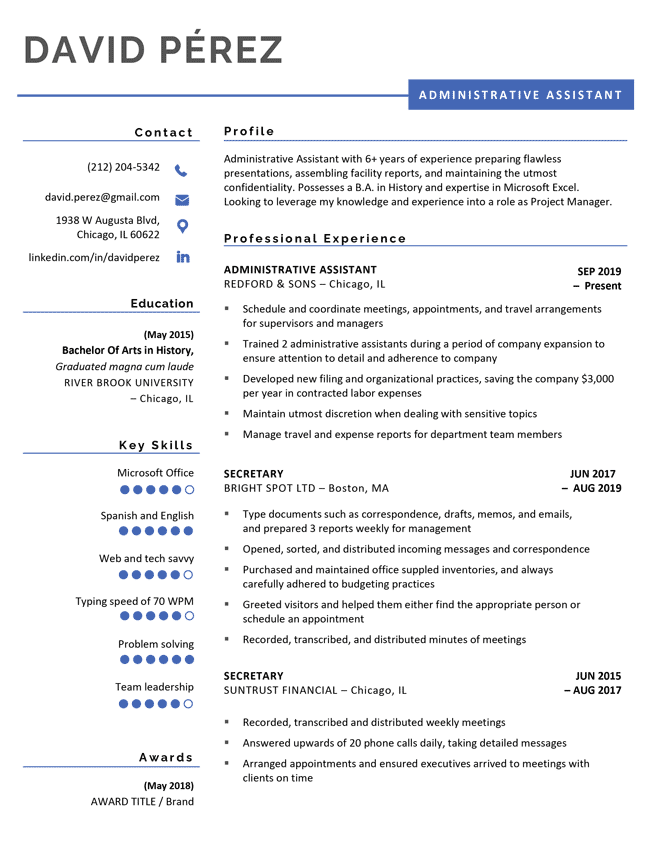 Detail One Page Cv Template Free Download Nomer 54