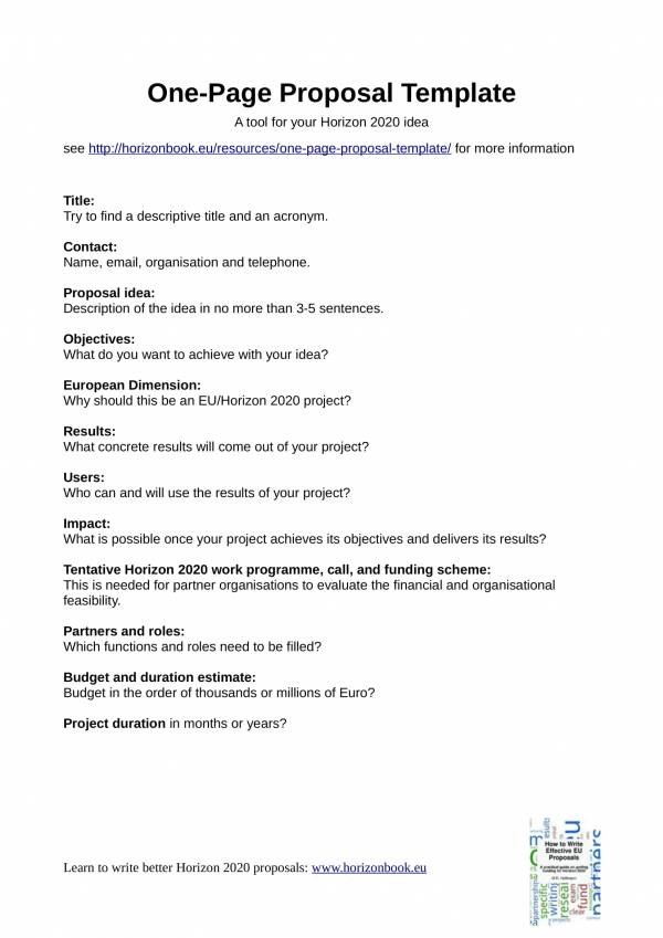 Detail One Page Proposal Template Nomer 2