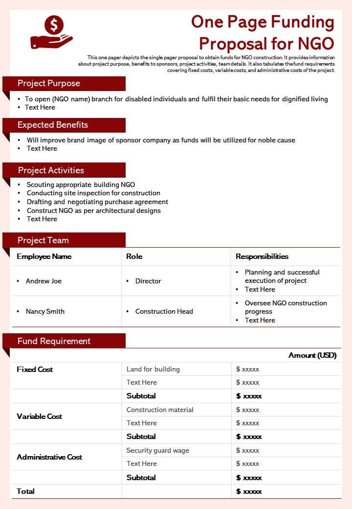 Detail One Page Proposal Template Nomer 12