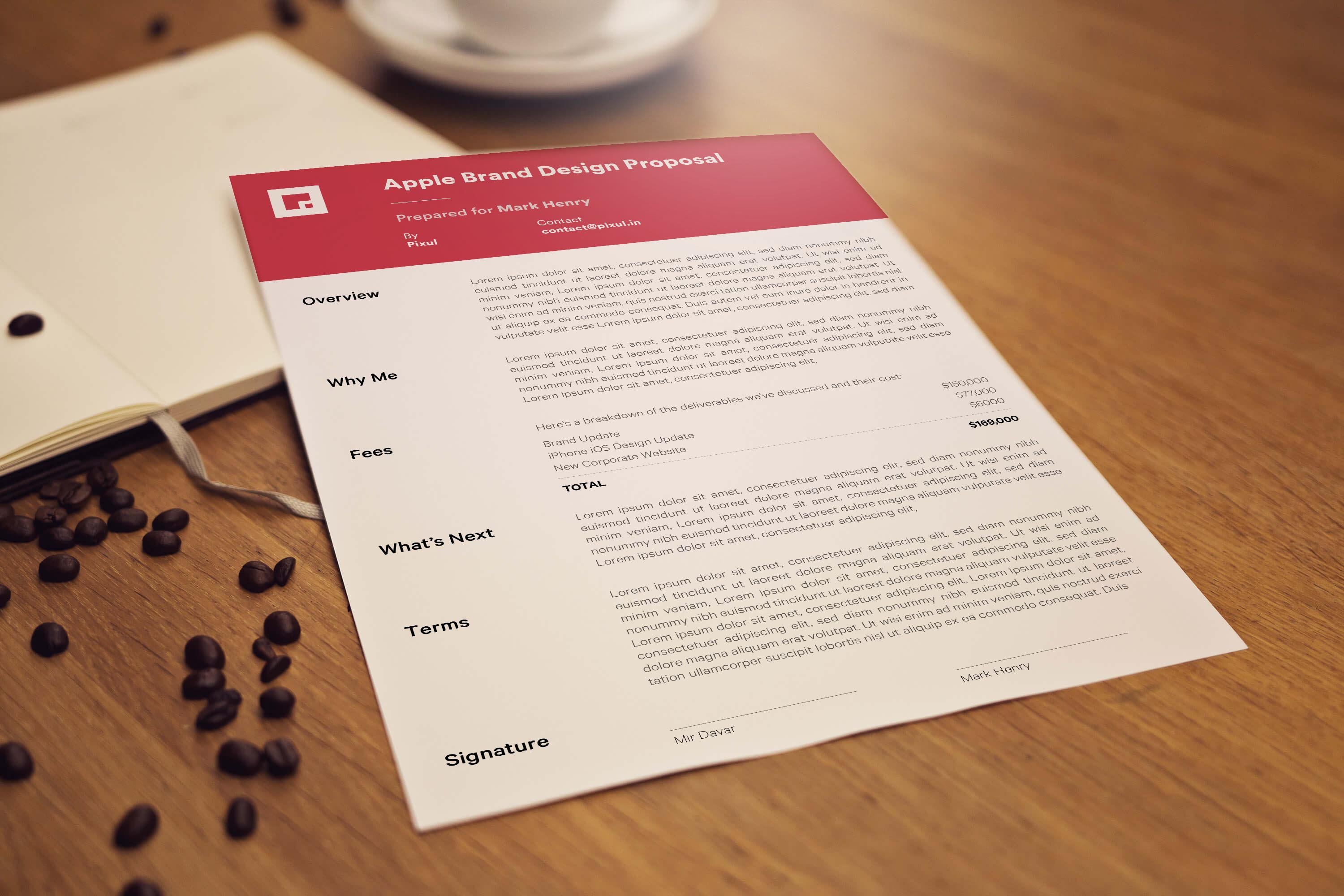 Detail One Page Proposal Template Nomer 16