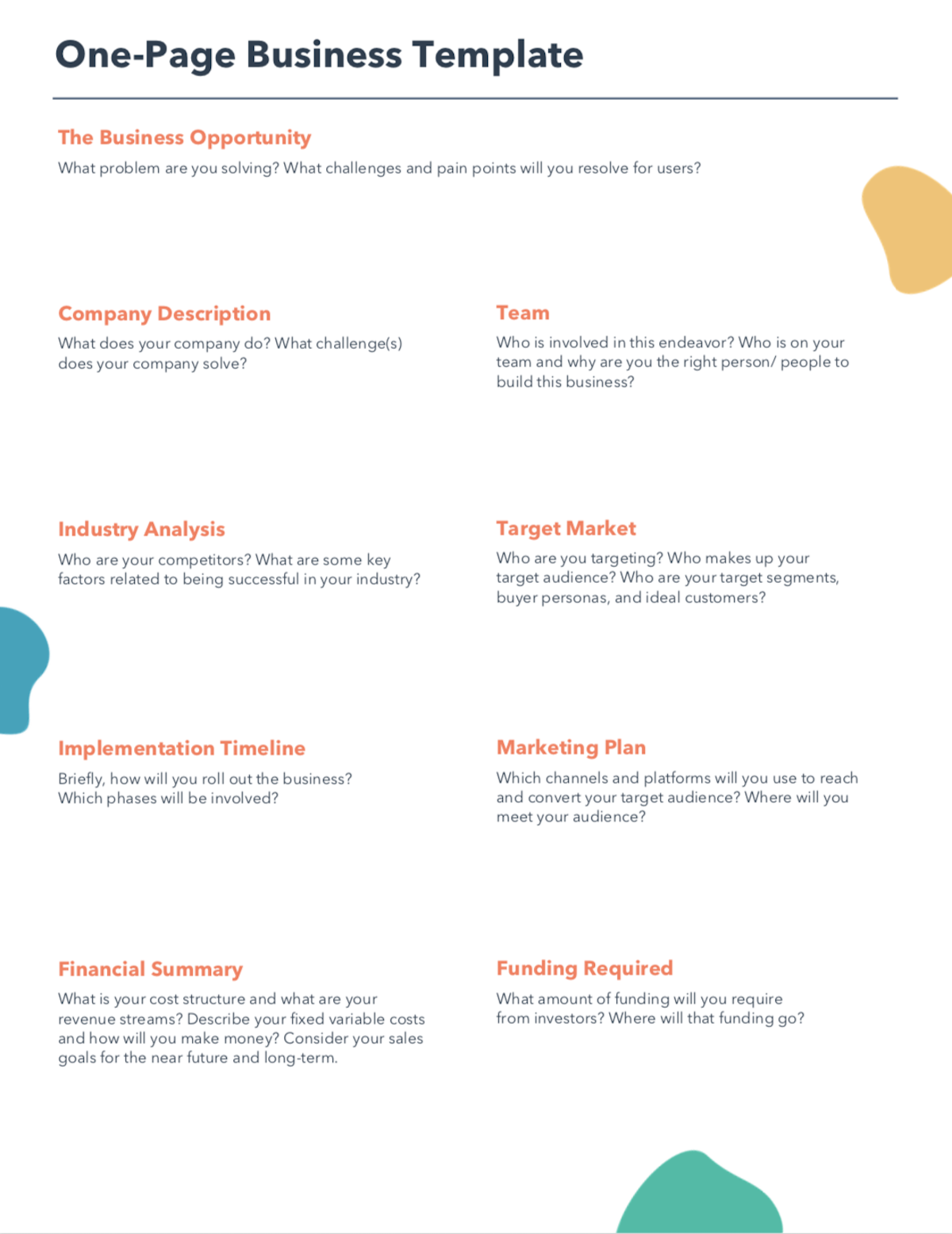Detail One Page Proposal Template Nomer 19