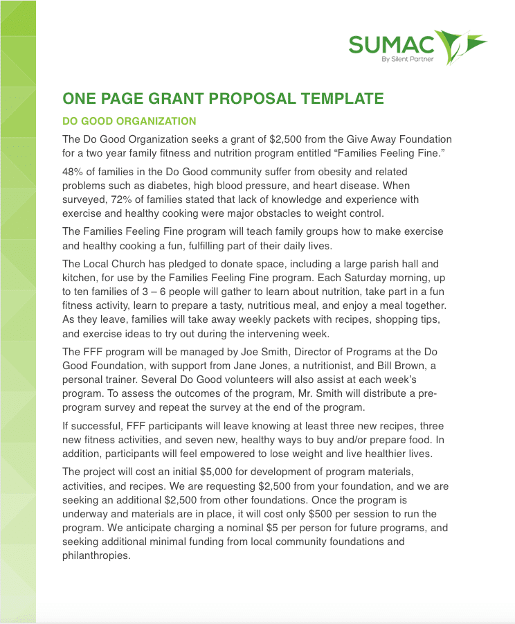Detail One Page Proposal Template Nomer 20
