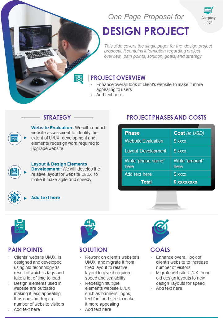 Detail One Page Proposal Template Nomer 33