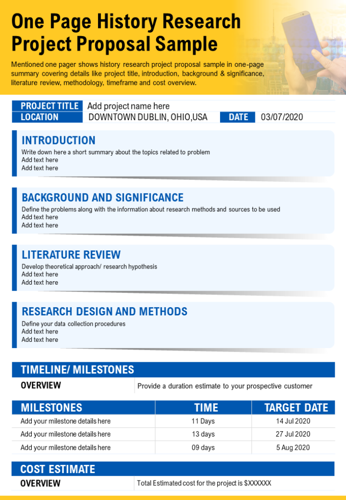 Detail One Page Proposal Template Nomer 45