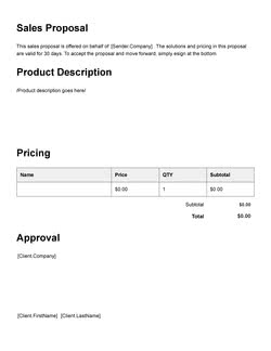Detail One Page Proposal Template Nomer 55