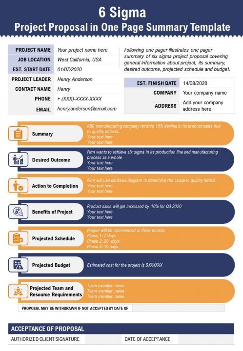 Detail One Page Proposal Template Nomer 8