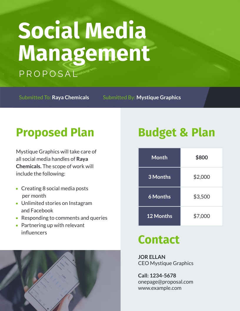 Detail One Page Proposal Template Nomer 9