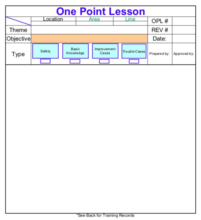 Detail One Point Lesson Excel Template Nomer 2