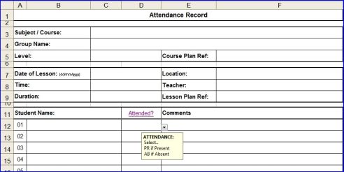 Detail One Point Lesson Excel Template Nomer 27