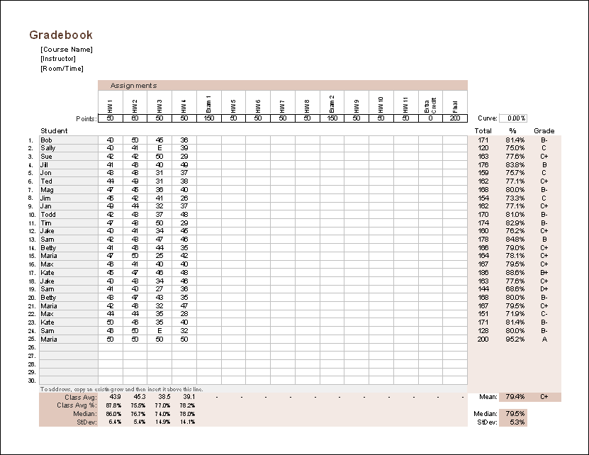 Detail One Point Lesson Excel Template Nomer 55