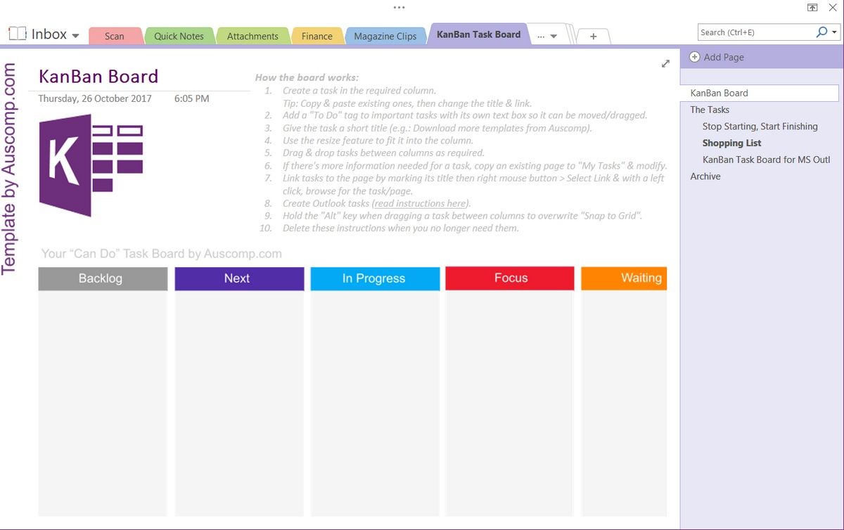 Detail Onenote Task Management Template Nomer 15
