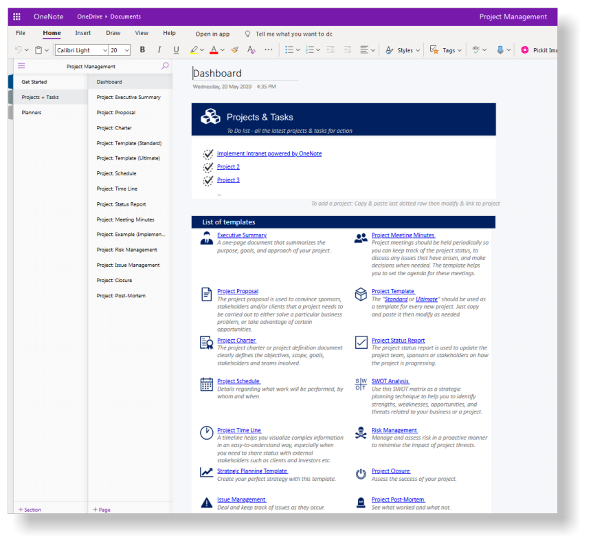 Detail Onenote Task Management Template Nomer 21