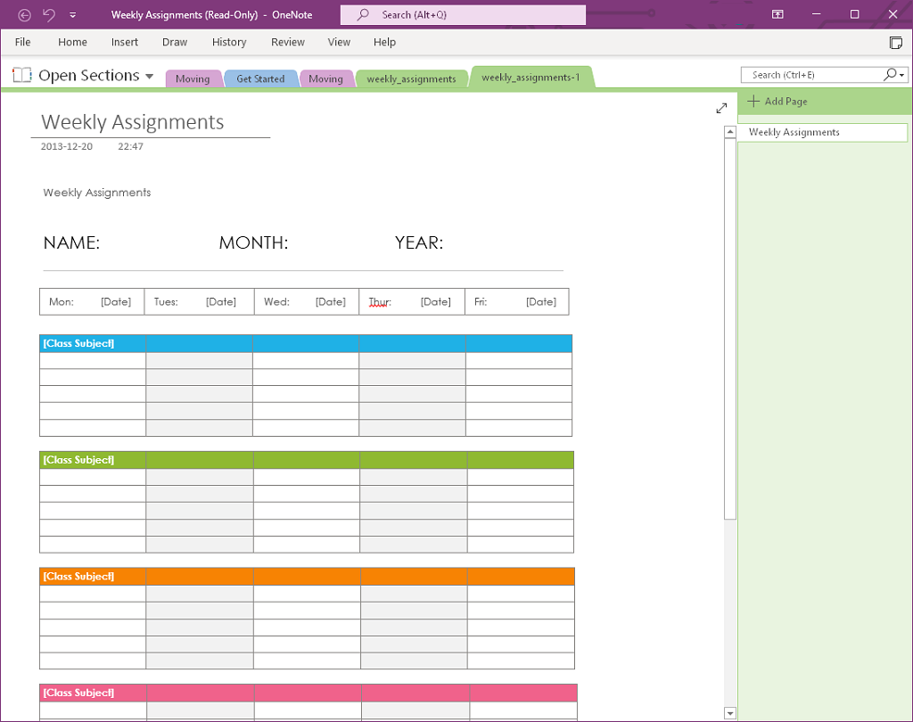 Detail Onenote Task Management Template Nomer 25