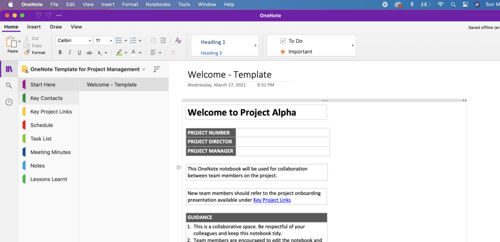 Detail Onenote Task Management Template Nomer 4