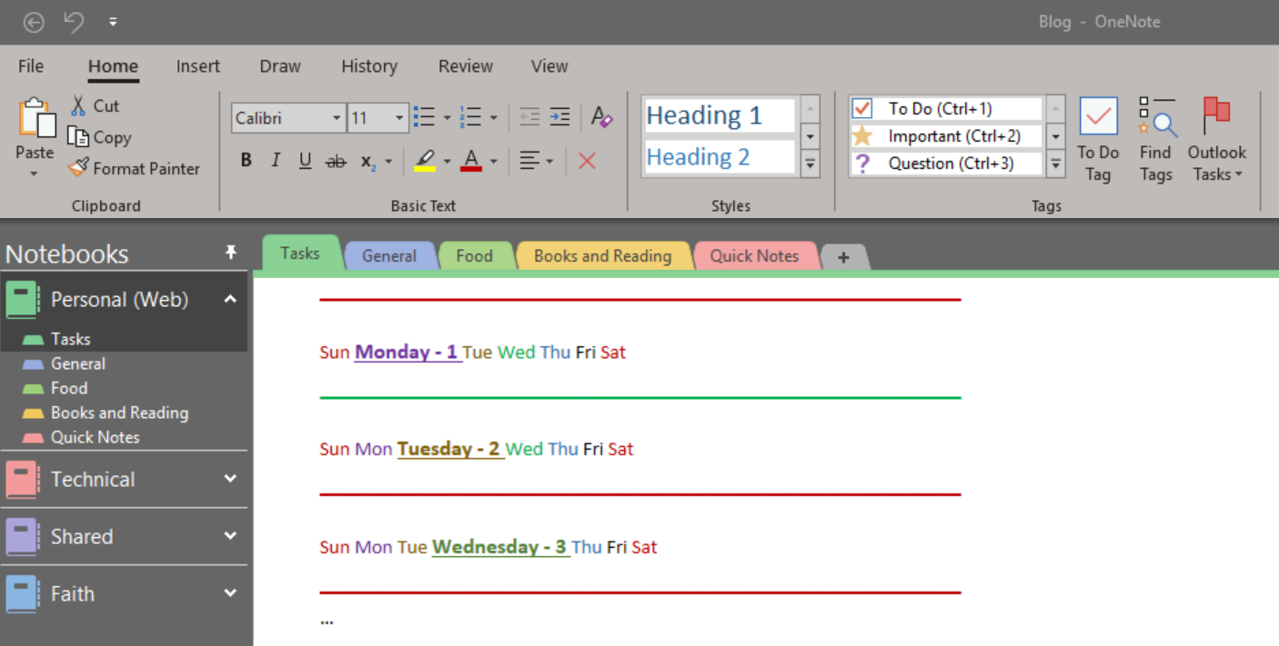 Detail Onenote Task Management Template Nomer 34