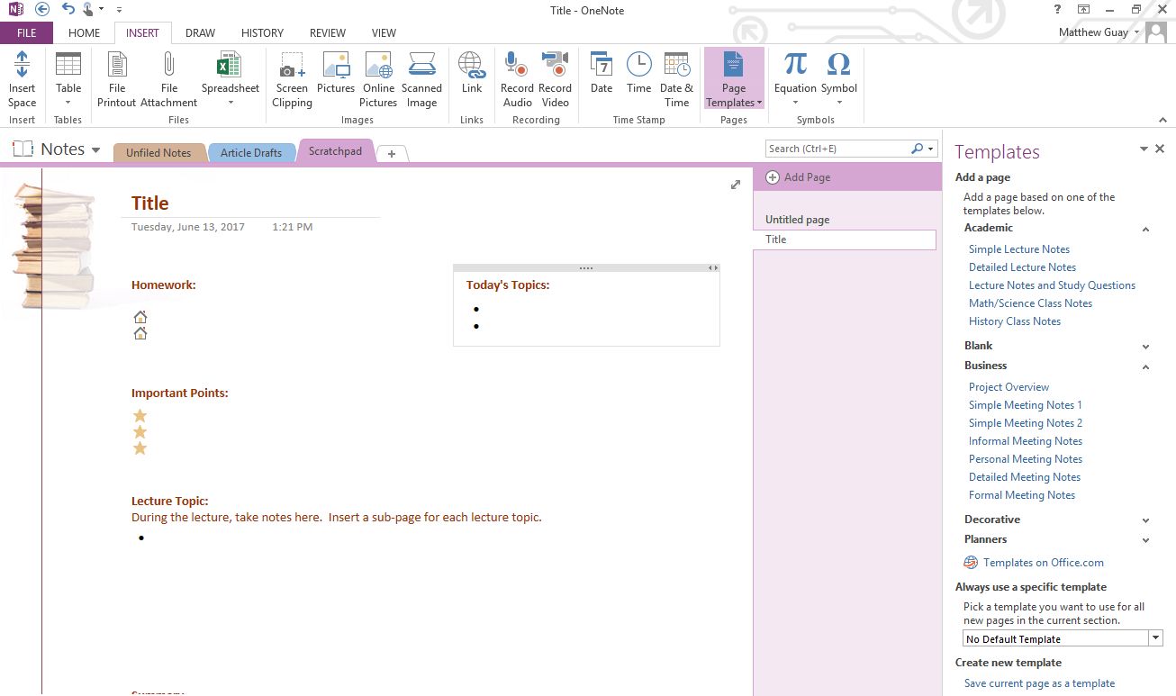 Detail Onenote Task Management Template Nomer 41