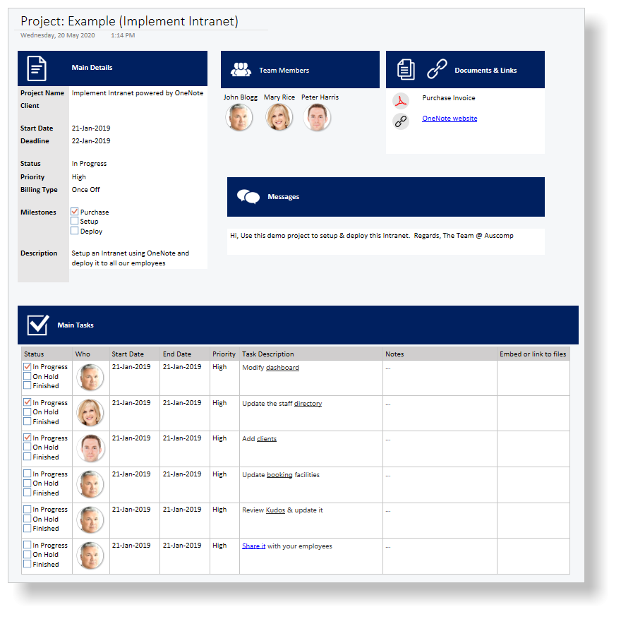 Detail Onenote Task Management Template Nomer 46