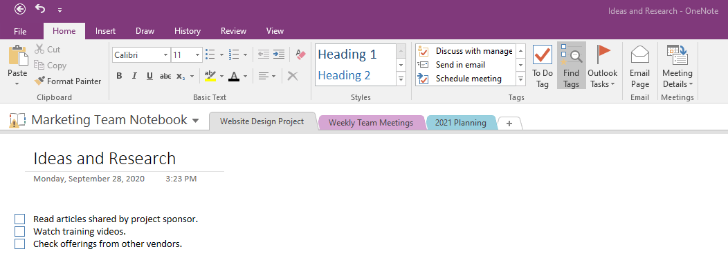 Detail Onenote Task Management Template Nomer 6
