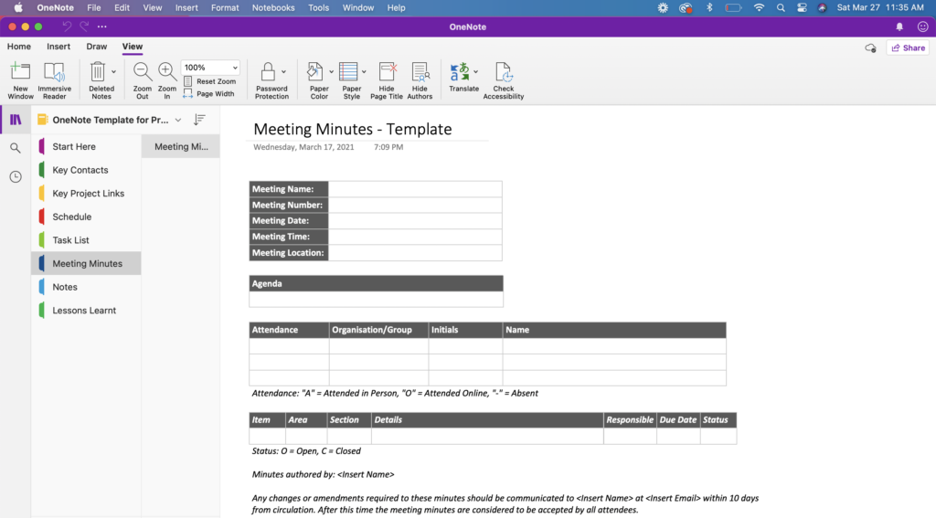 Detail Onenote Task Management Template Nomer 48