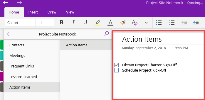 Detail Onenote Task Management Template Nomer 9