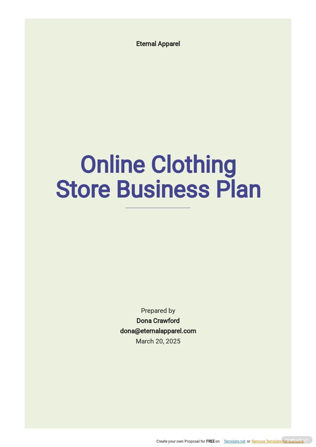 Online Clothing Store Business Plan Template - KibrisPDR