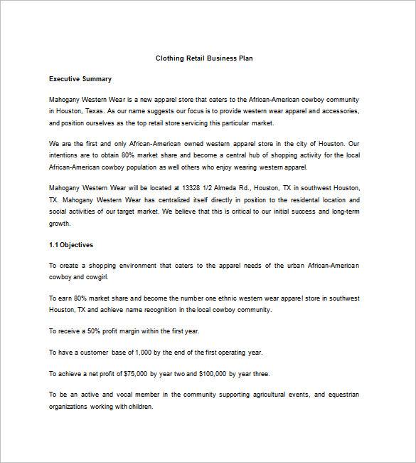 Detail Online Clothing Store Business Plan Template Nomer 11