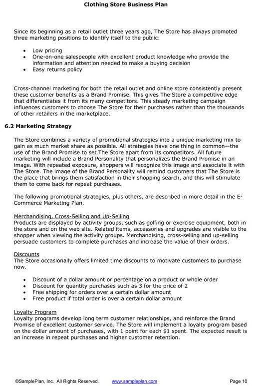 Detail Online Clothing Store Business Plan Template Nomer 3
