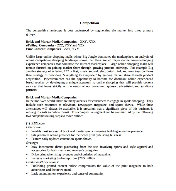 Detail Online Clothing Store Business Plan Template Nomer 35