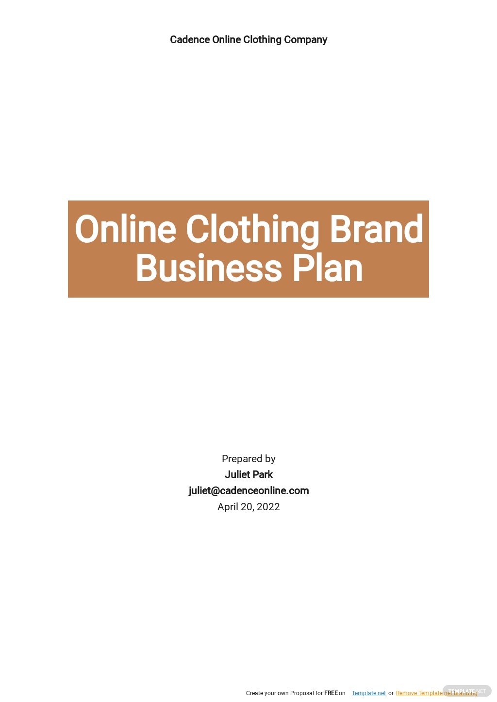 Detail Online Clothing Store Business Plan Template Nomer 44