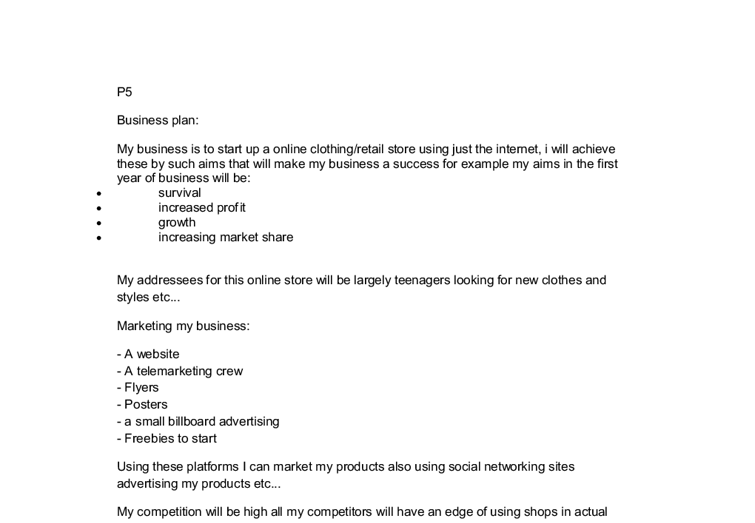 Detail Online Clothing Store Business Plan Template Nomer 46