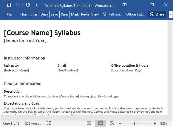 Detail Online Syllabus Template Nomer 31