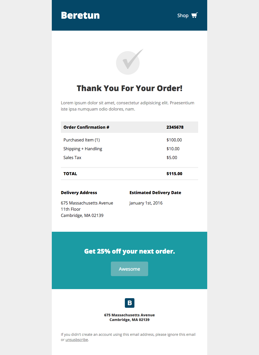 Detail Order Email Template Html Nomer 45