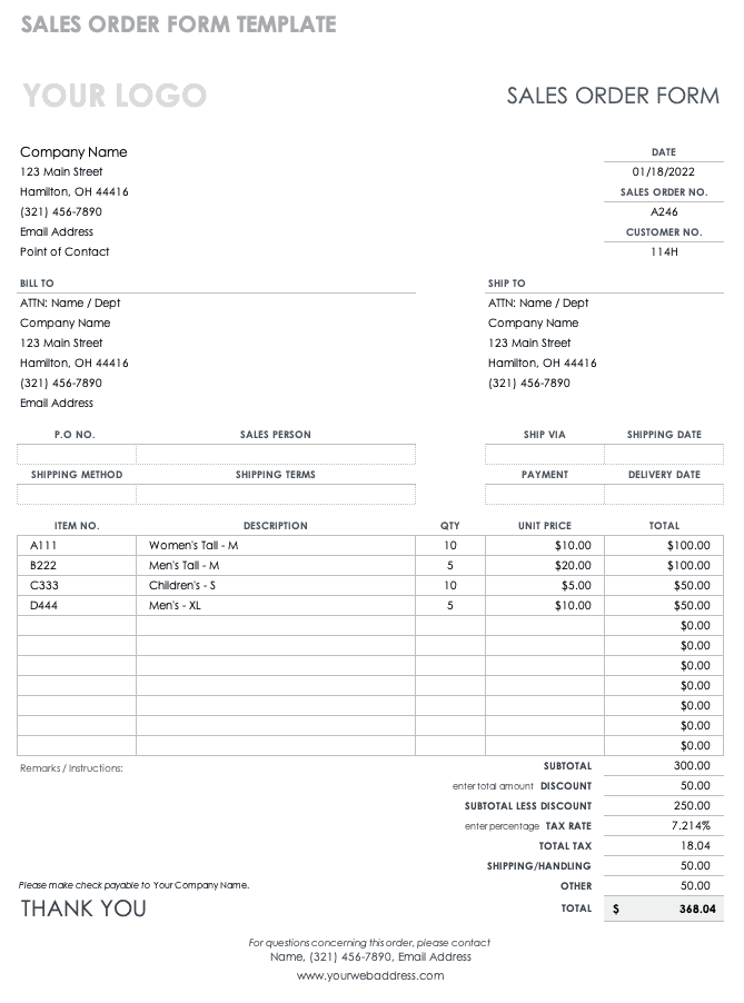Detail Order Form Template Nomer 20