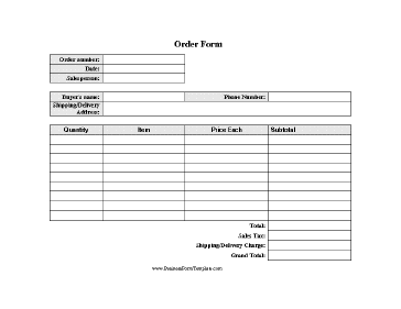 Detail Order Form Template Nomer 33
