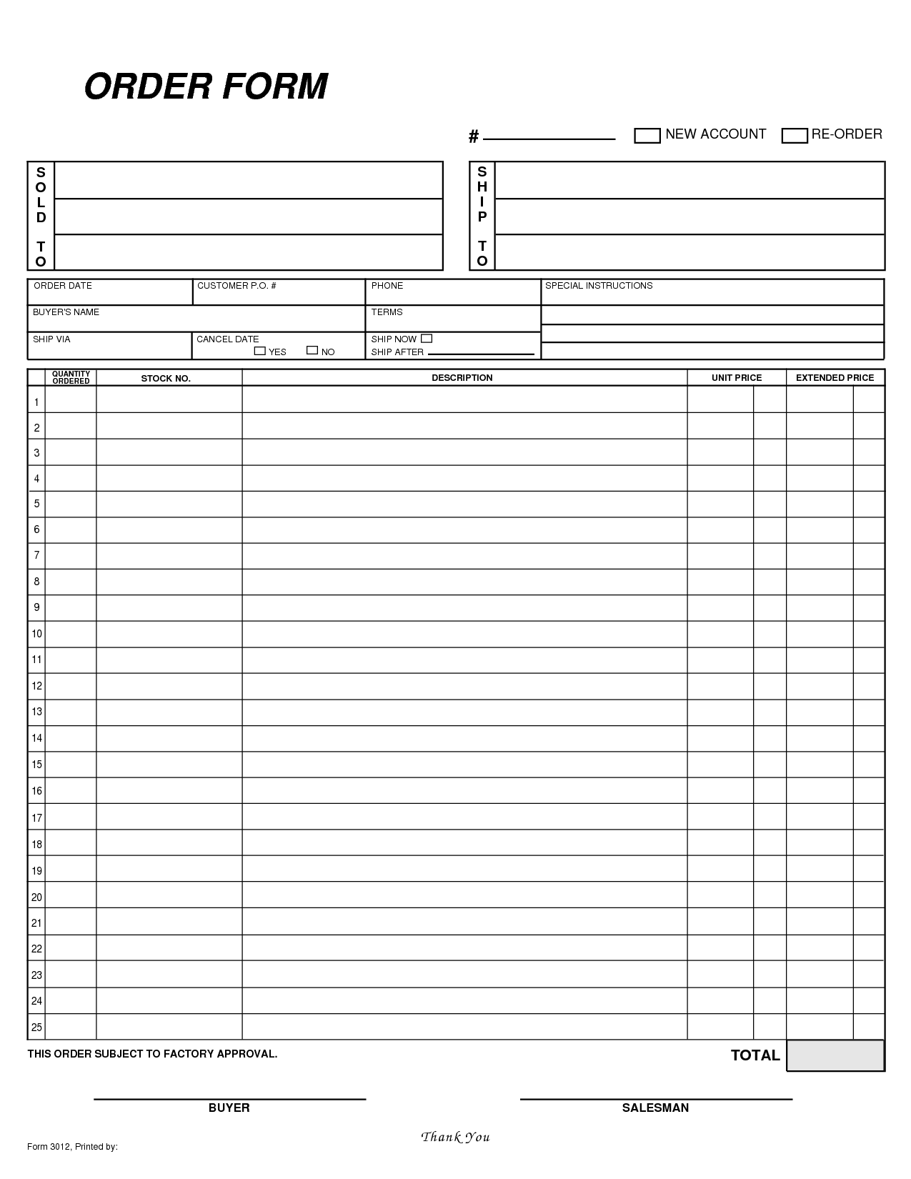 Detail Order Form Template Nomer 7