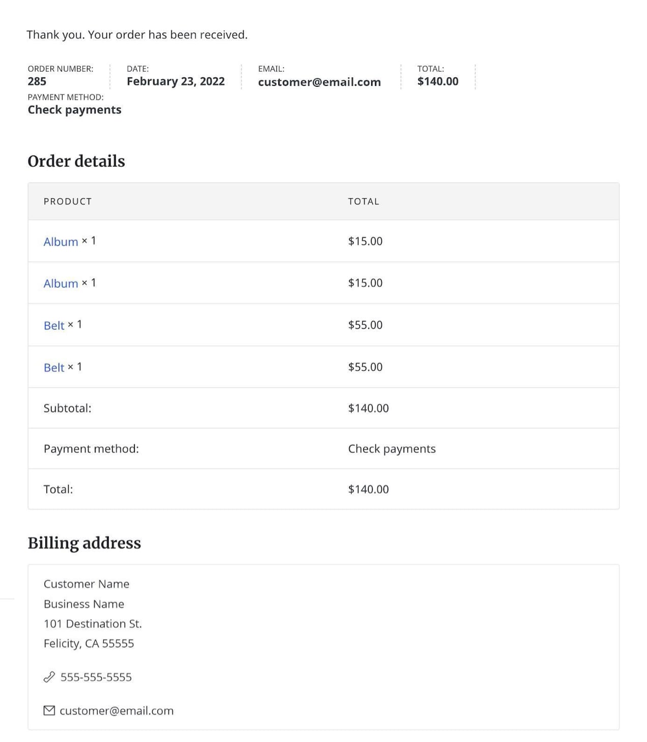 Detail Order Received Template Woocommerce Nomer 13