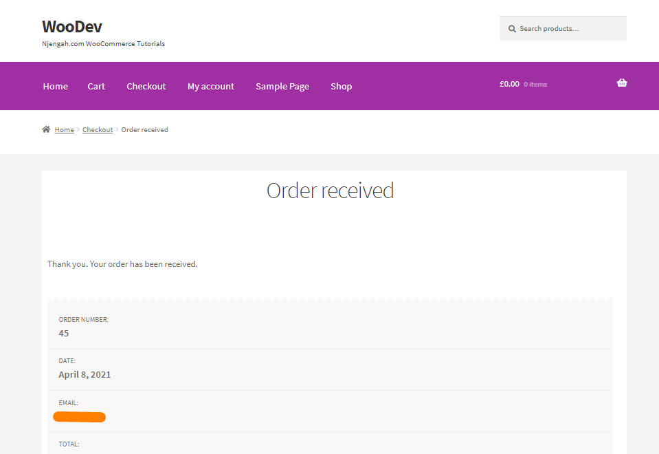 Detail Order Received Template Woocommerce Nomer 4