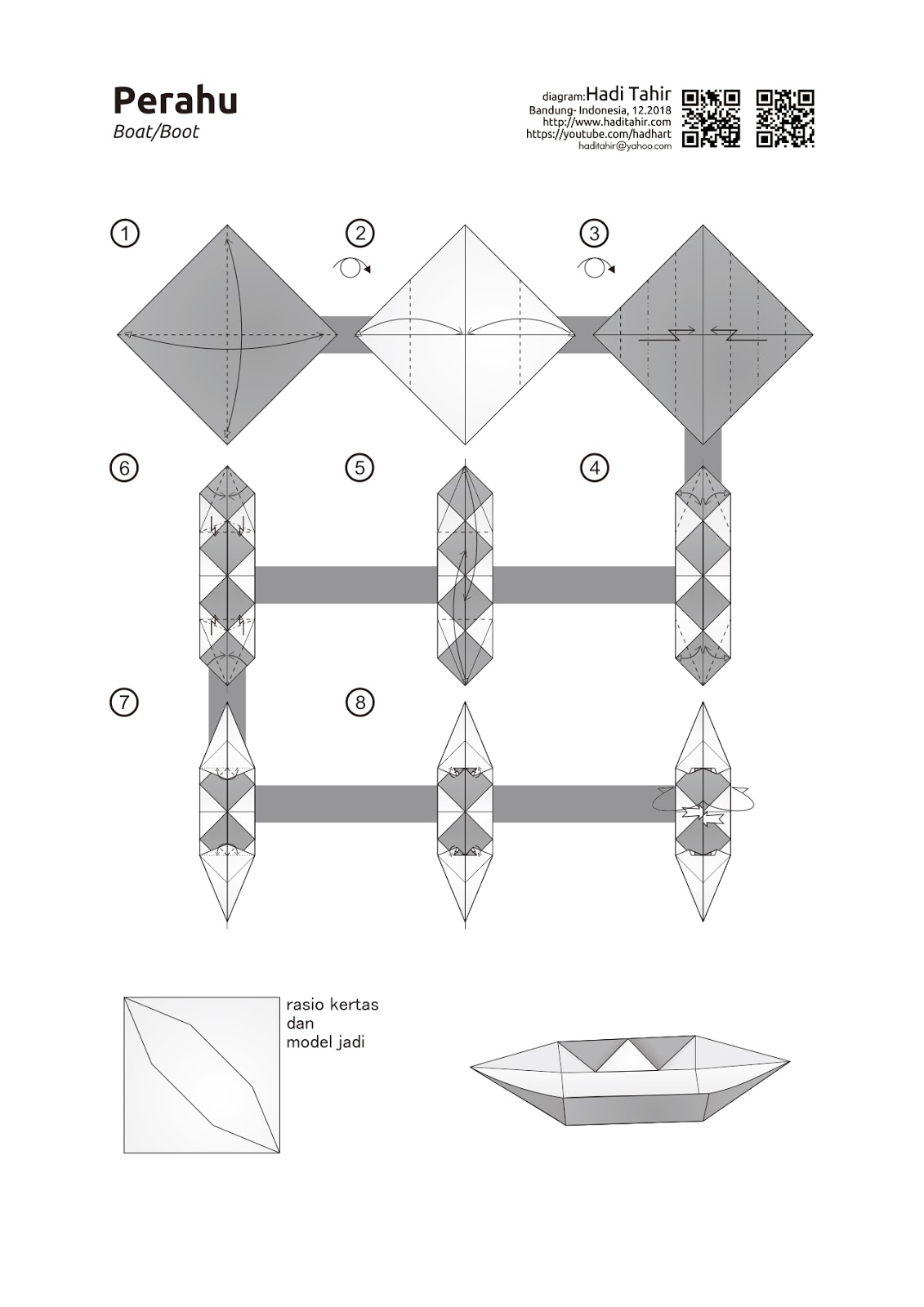 Detail Origami Kapal Boat Nomer 8