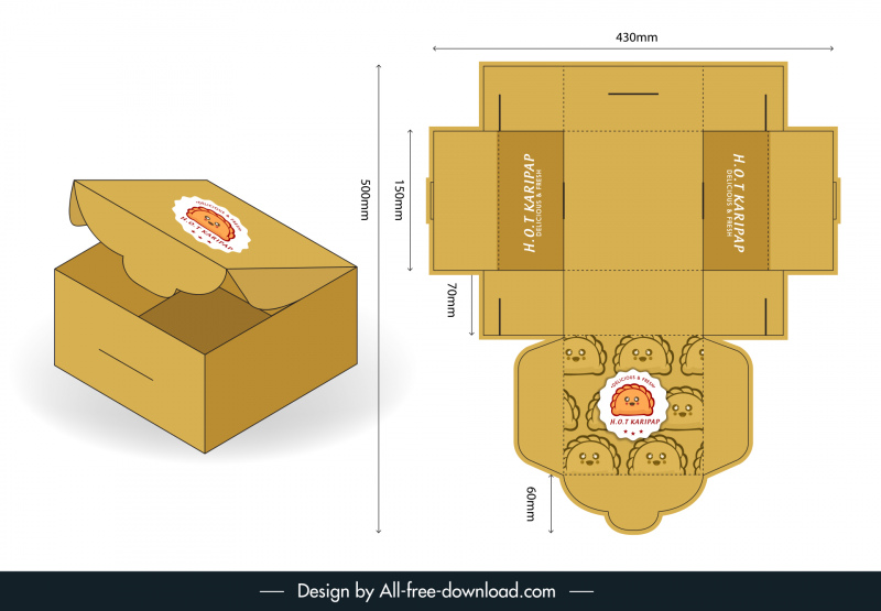 Detail Packaging Box Template Free Nomer 21