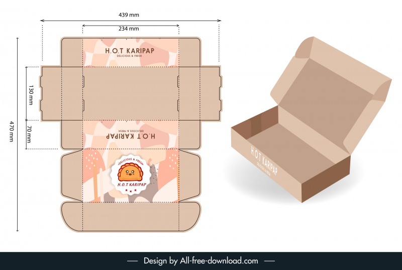 Detail Packaging Box Template Free Nomer 27