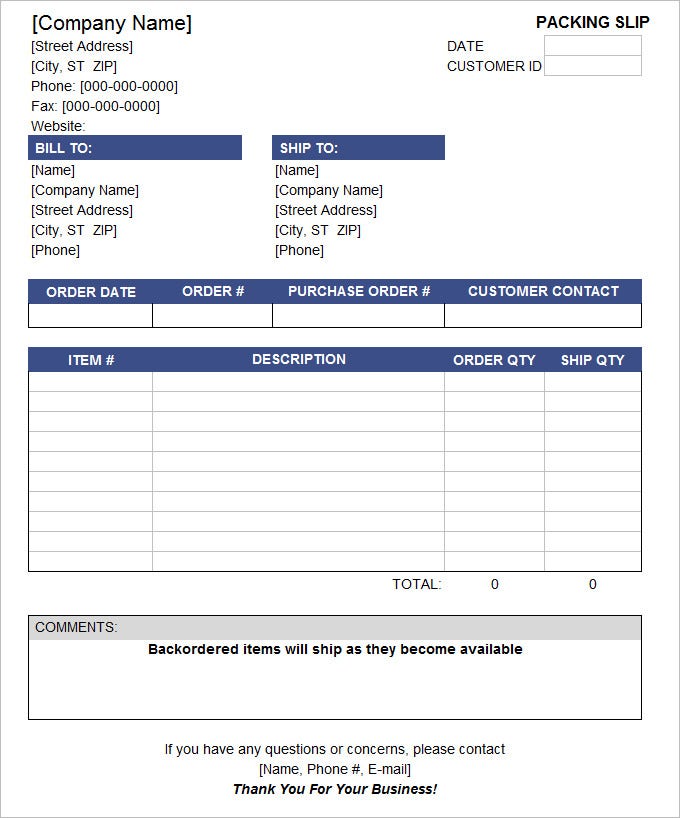 Detail Packing List Template Nomer 16