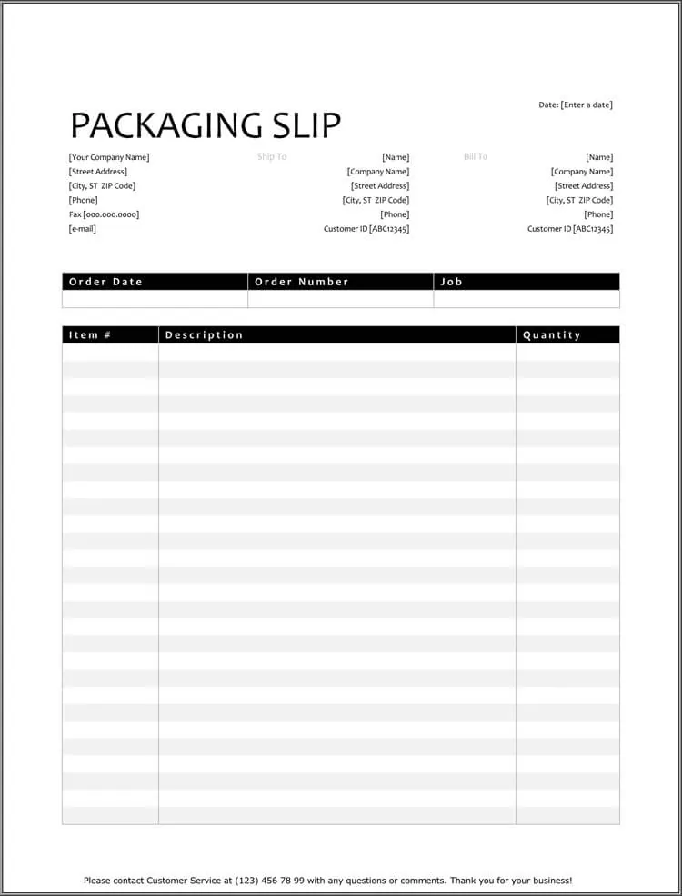 Detail Packing List Template Nomer 20