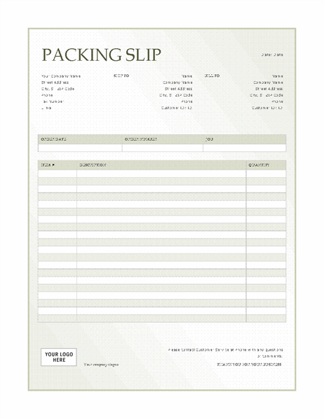 Packing List Template Word - KibrisPDR