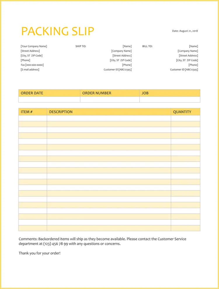 Detail Packing List Template Word Nomer 31