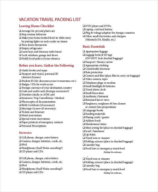 Detail Packing List Template Word Nomer 35